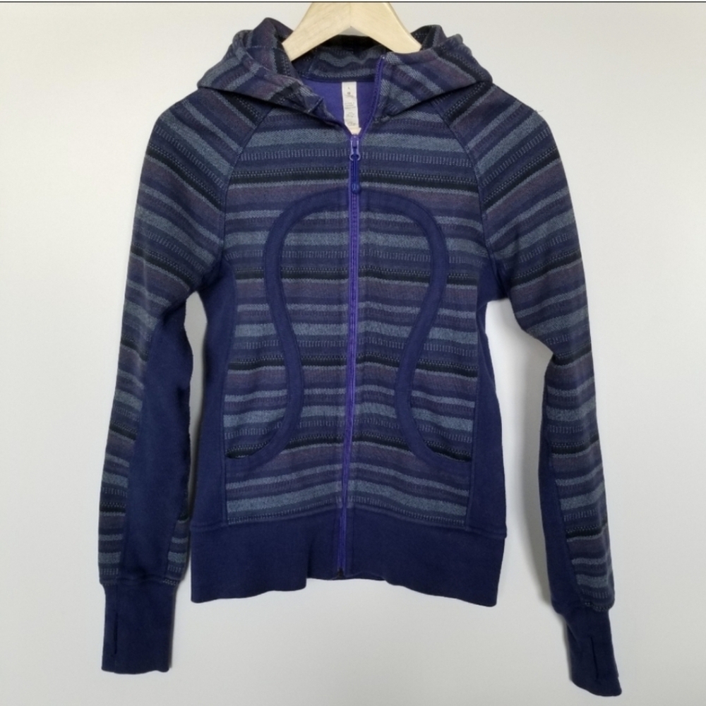 Lululemon Striped Blue and Purple Scuba Hoodie